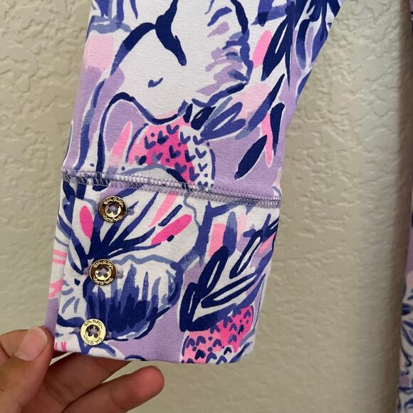 Lilly Pulitzer Maxi Dress Zayda Lilac Trunks In The Air Floral Print Knit NWT L - Picture 6 of 14